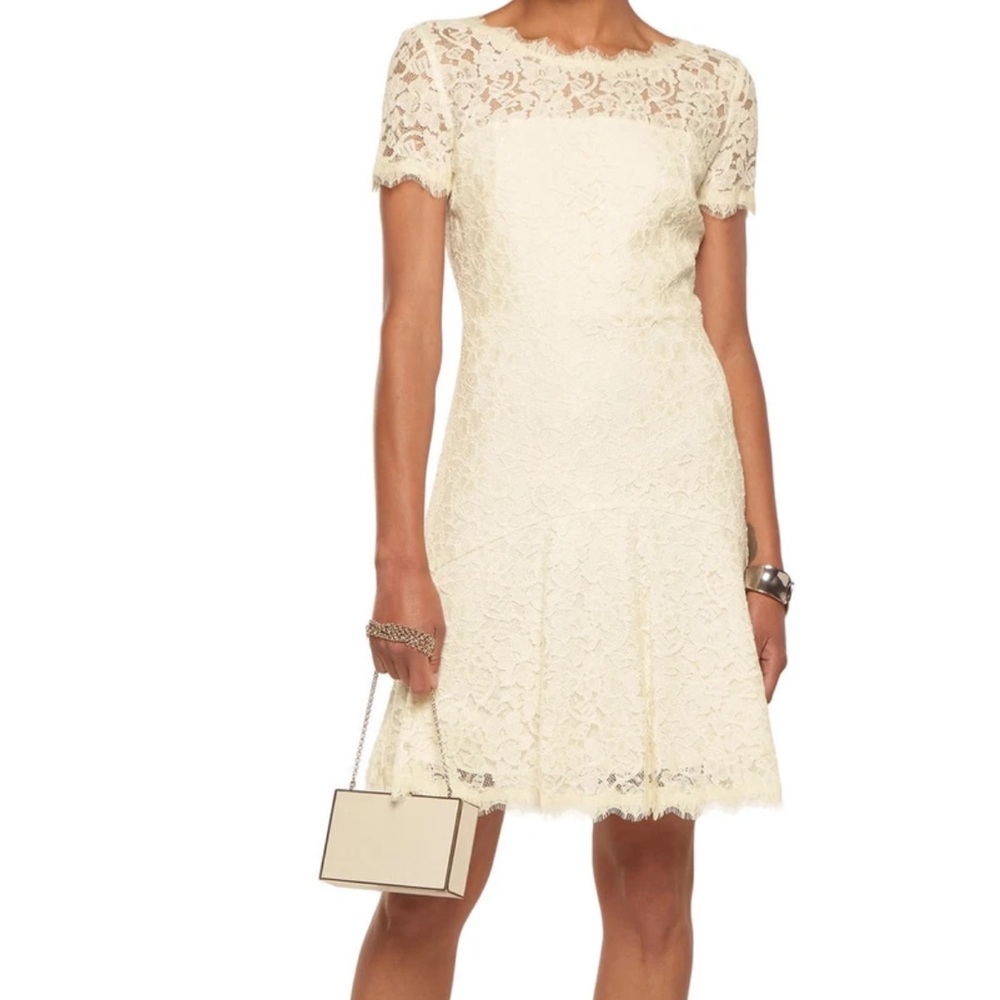 Diane Von Furstenberg DVF FIFI Dress in Ivory Sz. 8 NWT